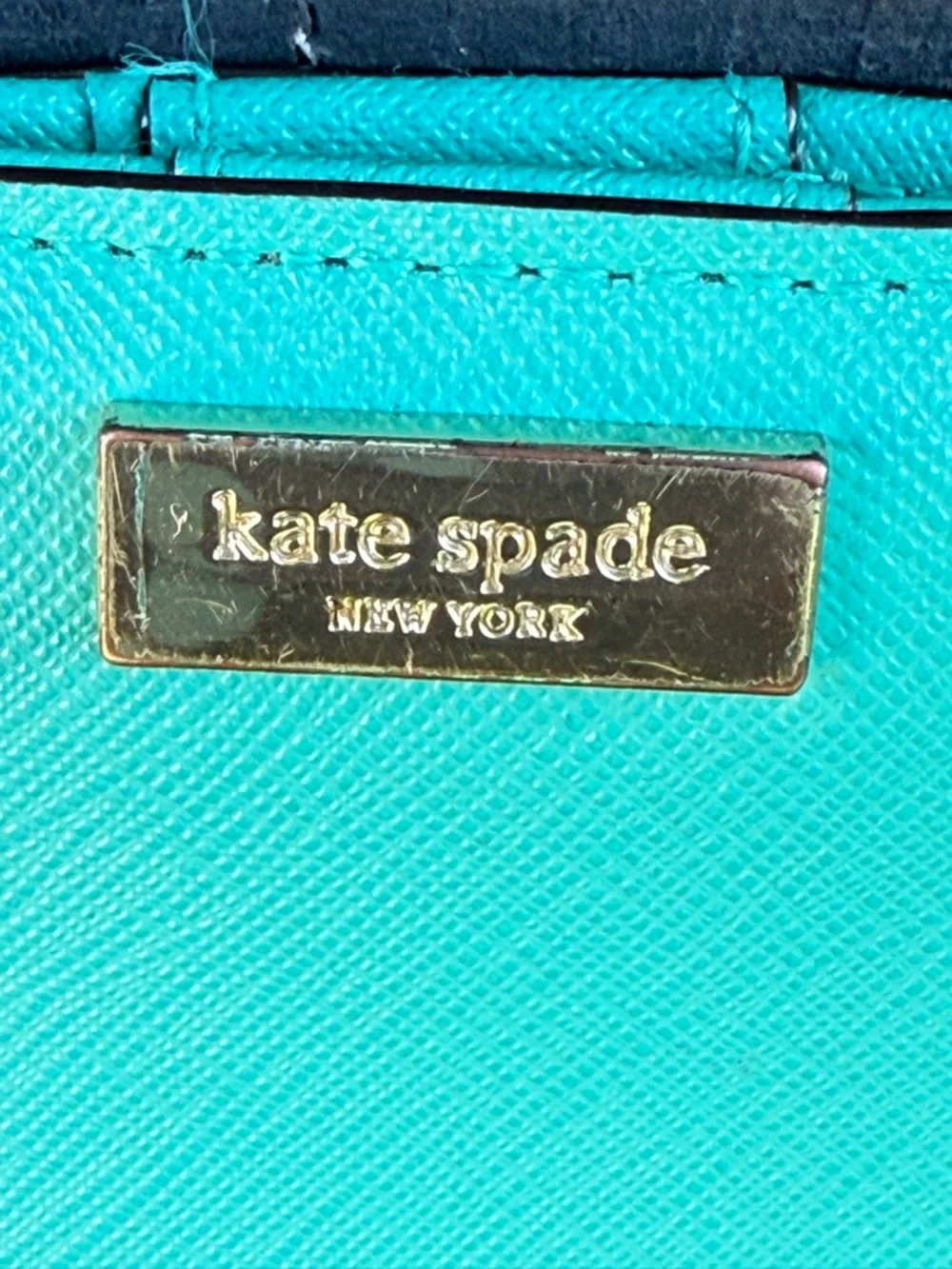 kate spade Turquoise Saffiano Leather “Stacy” bifold wallet - Picture 3 of 7